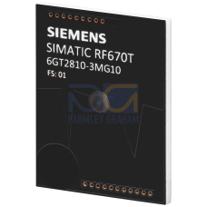 SIMATIC RF670T (FCC) FR4, 40 x 30 x 4.1 mm ISO 18000-63, EPC Class 1 Gen 2 frequency 902 to 928 MHz NXP UCODE 9XM 496 bits (62 bytes) EPC ID 752 bits (94 bytes) user memory fixing by glueing on metal