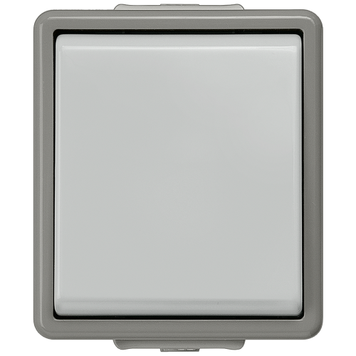 DELTA flaeche IP44, AP Dark gray/light gray button, 10A 250V, 1 change-over contact can be used as N