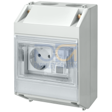 RC safety socket outlet T55 Type A (PSE/SSF) 16 A 1+N-pole IFN 10 mA 125-230 V 2 MW in molded-plasti