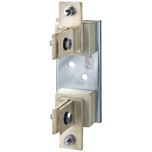 LV HRC fuse base size 4, 1-pole 1250 A, 690 V flat terminals.