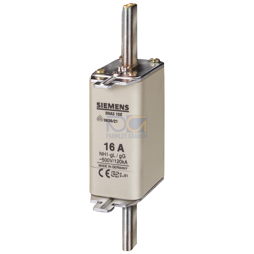 LV HRC fuse element, NH1, In: 35 A, gG, Un AC: 500 V, Un DC: 440 V, Front indicator, live grip lugs