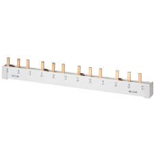 Pin busbar touch-safe, 16 mm2 3-phase+AUX, 214 mm long can be cut, with end caps