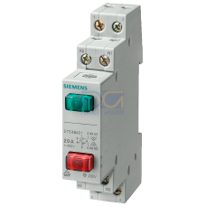 Pushbutton, 1NO+1NO 20 A, 2 buttons red green LED 230 V