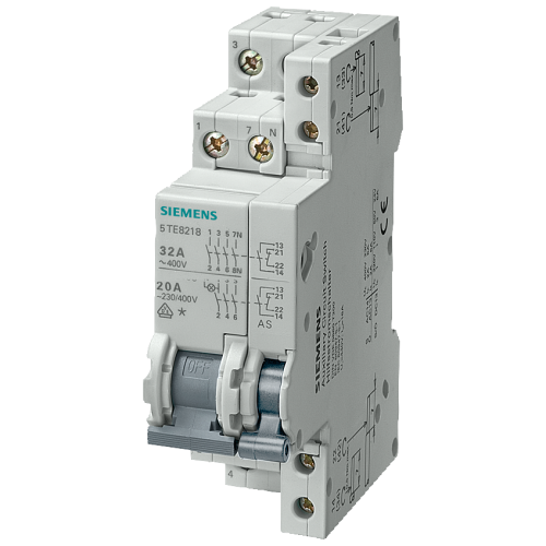 OFF switch 32 A 3 NO+N Terminal 6 mm2 with auxiliary current switch 1 NO + 1 NC