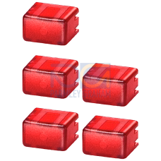 Set of caps for pushbutton 5TE48 set with 5x each red/transparent