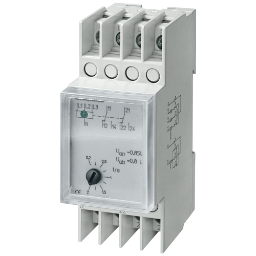 Voltage relays AC 230/400V 2CO short-time 20 ms With transparent cap