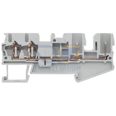 Hybrid through-type terminal, 4 terminals, plug-in and spring-loaded connection