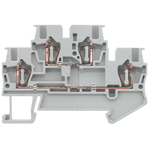 Two-tier terminals Potential connected, Cross-section: 0.14-1.5 mm2, Width: 4.2mm, Color: gray