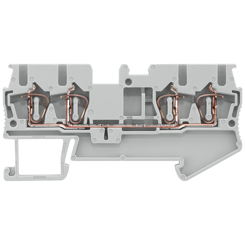 Through-type terminals with spring-loaded connection, 4 terminals Cross-section: 0.08-2.5 mm2, Width