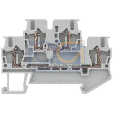 Two-tier terminal, potential connected, with spring-loaded connection