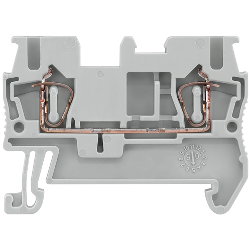 Through-type terminals with spring-loaded connection, Cross section: 0.08-2.5 mm2, Width: 5.2mm, Col