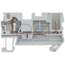 Hybrid through-type terminal, plug-in and spring-loaded connection, cross-section 0.08-4 mm2