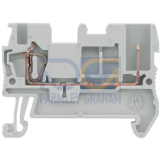 Hybrid through-type terminal, plug-in and spring-loaded connection, Cross-section 0.08-2.5 mm2, widt