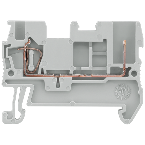 Hybrid through-type terminal, plug-in and spring-loaded connection, Cross-section 0.08-2.5 mm2, widt