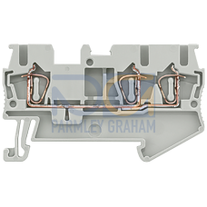 Through-type terminals with spring-loaded connection, 3 connection points Cross-section: 0.08-2.5 mm