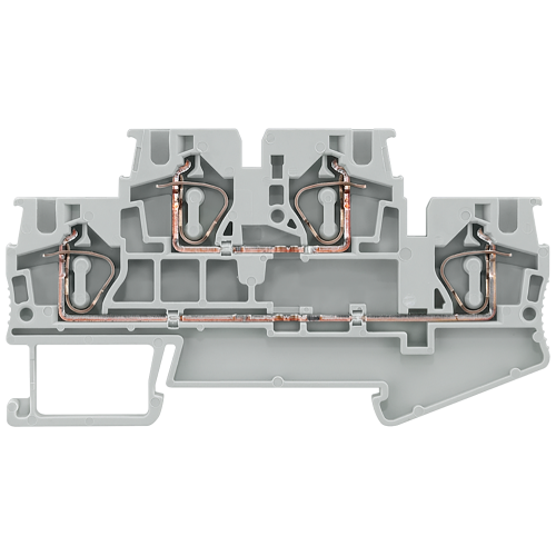 Two-tier terminals with spring-loaded connection, Cross-section: 0.5-4 mm2, Width: 6.2mm, Color: gra