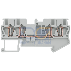 Through-type terminals with spring-loaded connection, 4 connection points, Cross-section: 0.14-1.5 m