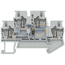 Two-tier diode terminal Passage from top to bottom/left, from bottom/right to bottom Left with sprin