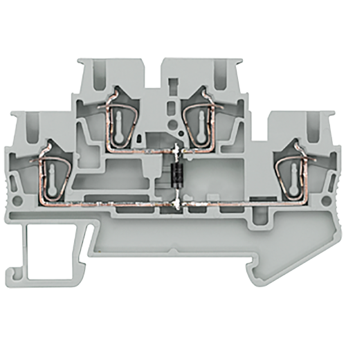 Doppelstock-Diodenklemme Durchlass von unten/links nach und RE.
