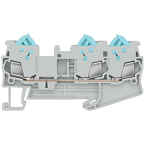 Through-type terminal with quick-connect technology, 3 terminals