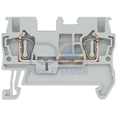 Through-type terminals with spring-loaded connection, Cross-section: 0.14-1.5 mm2, Width: 4.2mm, Color: gray