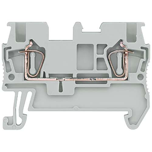 Through-type terminals with spring-loaded connection, Cross-section: 0.14-1.5 mm2, Width: 4.2mm, Color: gray