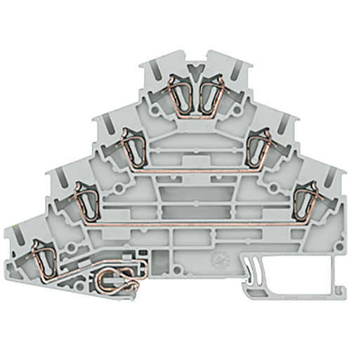 Four-tier motor terminal, with spring-loaded connection, cross-section: 0.08-2.5 mm2