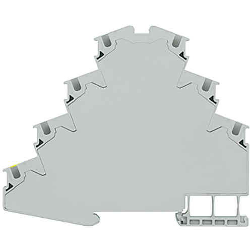 Four-tier motor terminal with spring-loaded connection, with protective conductor connection