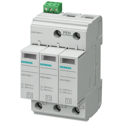Surge arrester Type 2 Requirement class C, UC 350V Pluggable protective modules 3-pole, 3+0 circuit