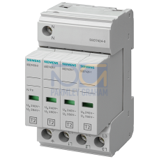 Surge arrester Type 2 Requirement class C, UC 350V Pluggable protective modules 4-pole, 3+1 circuit