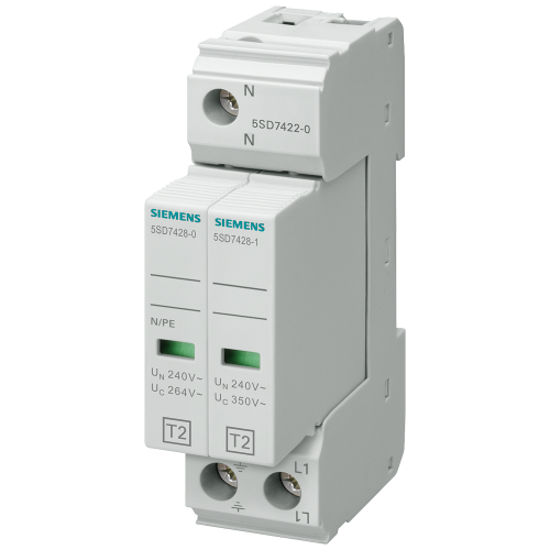 Surge arrester Type 2 Requirement class C, UC 350V Pluggable protective modules 2-pole, 1+1 circuit