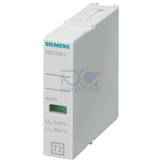 Plug-in part type 2 N-PE Requirement class C, UC 260V 1-pole, Narrow design for surge arrester 5SD74