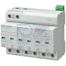 Combination arrester type 1+2 Requirement class B+C, UC 350V Pluggable protective modules 3-pole, 3+
