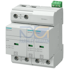 Combination arrester type 1+2 Requirement class B+C, UC 350V Pluggable protective modules 2-pole, 1+