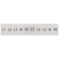Labeling plate, front, with L1, L2, L3, PE, N, vertical, Terminal width: 5.2 mm, H: 10.5 mm, white
