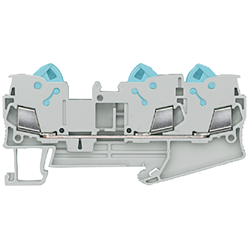 Through-type terminal with quick-connect technology, 3 terminals