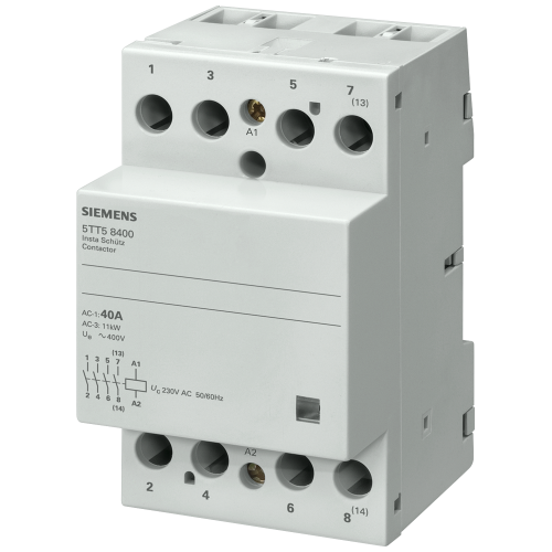INSTA contactor with 4 NC contacts, contact for 230&nbsp;V, 400&nbsp;V AC 63&nbsp;A activation 24&nbsp;V AC