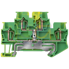 Two-tier PE terminal with spring-loaded connection, Cross-section: 0.14-1.5 mm2, Width: 4.2mm, Color