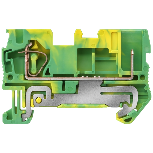 Hybrid PE terminal, plug-in and spring-loaded connection, cross-section 0.08-4 mm2