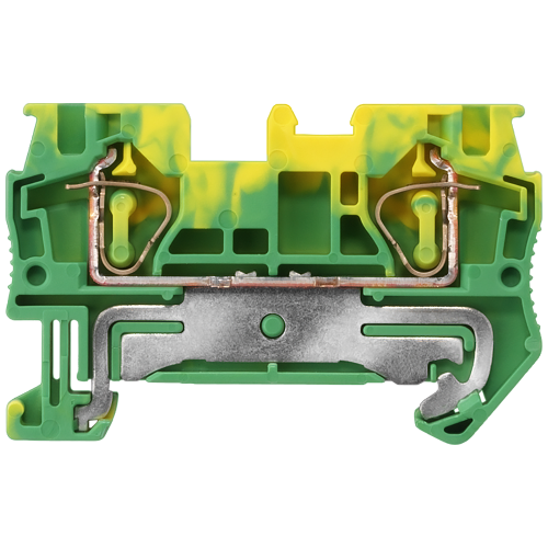 PE terminals with spring-loaded connection, Cross-section: 0.5-4 mm2, Width: 6.2mm, Color: green-yel