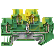 Two-tier PE terminal with spring-loaded connection, Cross section: 0.08-2.5 mm2, Width: 5.2mm, Color: green-yellow
