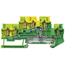 Two-tier PE terminal with spring-loaded connection, 3 terminals