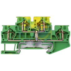 Two-tier PE terminal with spring-loaded connection, Cross-section: 0.5-4 mm2, Width: 6.2mm, Color: g