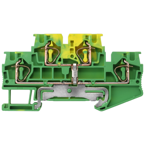 Two-tier PE terminal with spring-loaded connection, Cross-section: 0.5-4 mm2, Width: 6.2mm, Color: g