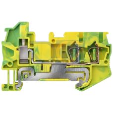 Hybrid PE terminal, screw connection and 2x spring-loaded connection