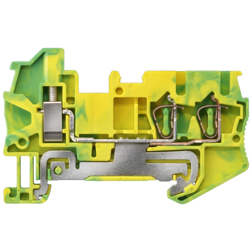 Hybrid PE terminal, screw connection and 2x spring-loaded connection