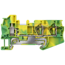 Hybrid PE terminal, screw connection and 2x spring-loaded connection