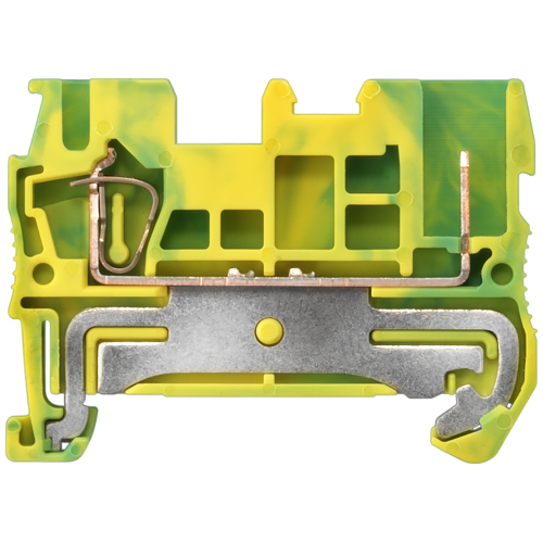 Hybrid PE terminal, plug-in and spring-loaded connection, cross-section 0.08-2.5 mm2