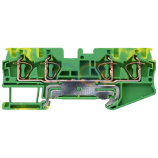 PE terminal with spring-loaded connection, 4 terminals