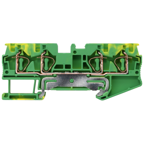 PE terminal with spring-loaded connection, 4 terminals